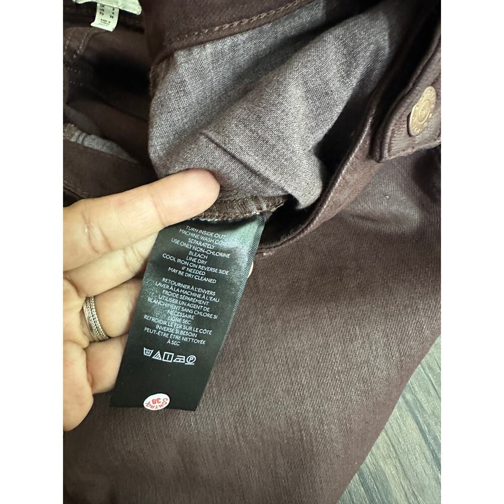 Pilcro The Madi Front-Slit Denim Maxi Skirt in Wine size 4 Waxed Coated - Picture 10 of 12